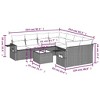 vidaXL 9 Piece Patio Sofa Set with Cushions Black Poly Rattan - Black and Cream - 3 of 4