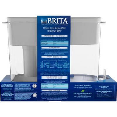 Brita Extra Large 18 Cup BPA Free Filter Water Dispenser with 1 Standard Filter - Gray, White