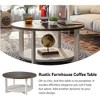 COZAYH Rustic Farmhouse Large Round Wood Coffee Table with Storage Shelf for Living Rooms or Apartment Spaces, Quick and Easy Assembly, Brown - 4 of 4