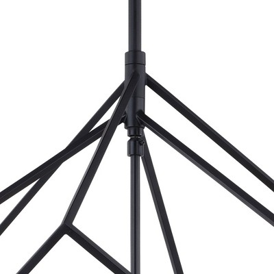 Rad 4-Light Geometric Black and Brass Chandelier