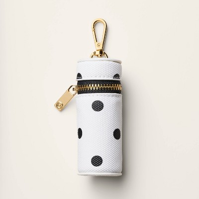 Canvas Polka Dot Lipstick Bag Charm Keychain - kate spade new york x Target™ White/Black