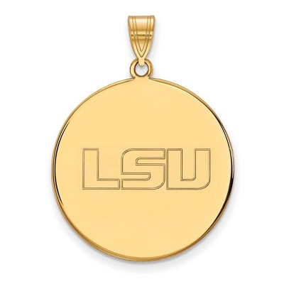 Black Bow Jewelry 14k Yellow Gold Louisiana State Fighting Tigers NCAA Extra Large Pendant