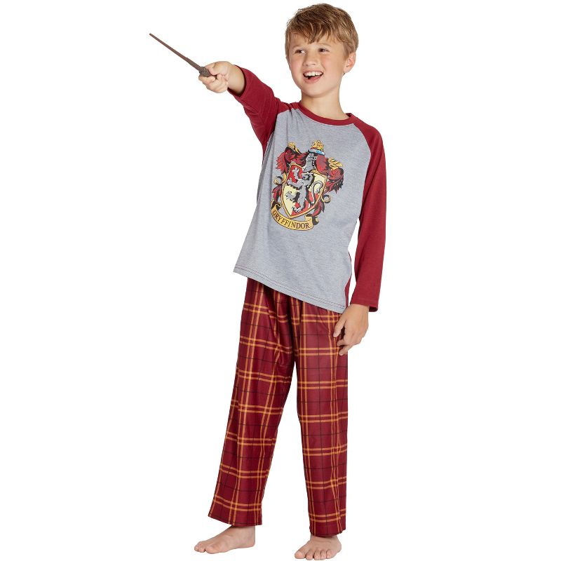Harry Potter Boys' Raglan Shirt And Plaid Pajama Pants Set, 2 of 4