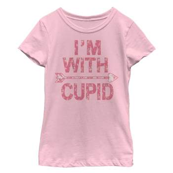 Girl's Lost Gods Valentine's Day I'm With Cupid Floral T-Shirt
