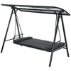 Outsunny 3-Seat Patio Swing Chair, Convertible Swing Hammock Bed with Cushions, Adjustable Polycarbonate Canopy Sunshade Roof for Porch, Gray - 4 of 4