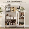 Cabinet, Sideboard Buffet Cabinet, Glass Arch Door, 2 Golden Handles & Adjustable Shelves - 4 of 4