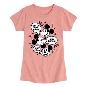Girls' - Disney - Mickey Mouse Fitted Short Sleeve Graphic T-Shirt - 1 of 4