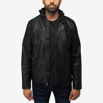 X Ray Men's Utility Jacket With Faux Shearing Lining In Black Size 