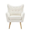 GDFStudio Faschia Indoor Tufted Boucle Club Chair with Oak Legs, White/Dark Brown - 2 of 4