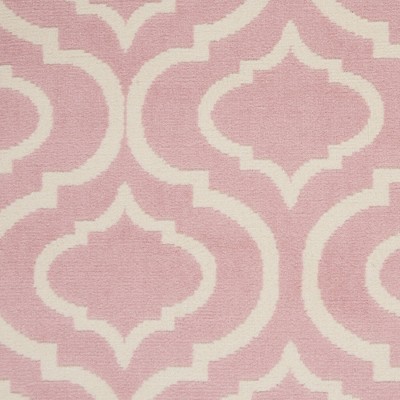 Pink Trellis Pattern Rectangular Synthetic Area Rug 5'3" x 7'3"