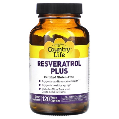 Country Life Resveratrol Plus, 120 Vegan Capsules