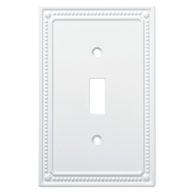Franklin Brass Classic Beaded Single Switch Wall Plate White