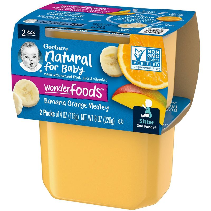 Gerber Sitter 2nd Foods Banana Orange Medley Baby Meals - 2ct/8oz, 4 of 10