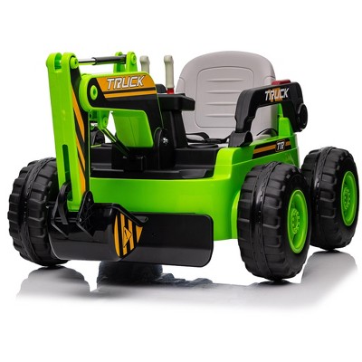 Kids Ride-On Excavator Digger Car, 12V Remote Control Electric Digging Arm, Dual 35W Motors, 10Ah Large Battery