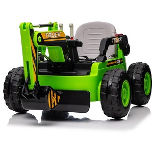 Kids Ride-On Excavator Digger Car, 12V Remote Control Electric Digging Arm, Dual 35W Motors, 10Ah Large Battery - 1 of 1