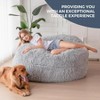 MAXYOYO Bean Bag Bed, Faux Fur BeanBag Chair to Velvet Floor Bed with Removable Cover, Grey - 3 of 4