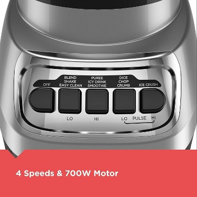 BLACK+DECKER BLACK+DECKER PowerCrush Countertop Blender,  6-Cup Glass Jar, 4 Speed Settings, Dishwasher Safe, 700W Motor