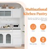 63"W Kitchen Pantry Storage Cabinet Pantry Organizer Buffet with Hutch,6 Drawers,5 Cabinets,Pegboard,Towel Rack,Power Outlet, White/Black-ModernLuxe - 3 of 4