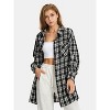 EXLURA Womens Plaid Flannel Shacket Long Sleeve Button Down Shirts Long Jackets Oversized Fall Fashion Outfits - 4 of 4