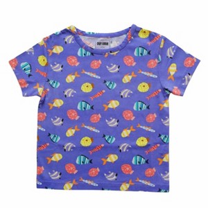 Ola! Otter Oversize Tee - Fuzzy Fishes-Blue | Soft Everyday Playwear Shirt for Kids - 1 of 4