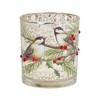Mercury Glass Votive Candle Holder with Bird and Berry Branch (Set of 6) - 4 of 4