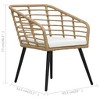vidaXL Patio Chairs Set - 2 pcs Poly Rattan with Cushions, Oak - Outdoor Bistro Furniture with Rustic Charm - 3 of 4