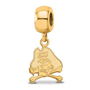 Black Bow Jewelry 14k Yellow Gold Plated Sterling Silver East Carolina Pirates NCAA Bead Charm - 1 of 4
