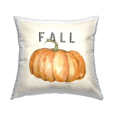 Stupell Industries Fall Pumpkin Black Farm Plaid Typography Autumn Gourd