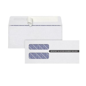 TOPS Self Seal Security Tinted Double Window Envelope 3.75" x 8.5" White 100/Pack (S1099-3PS) - 1 of 1