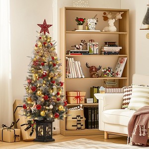 GustoWave 4.5 ft Pre-Lit Christmas Tree,Artificial Christmas Trees with 8 Mode ,200 Warm White LED,Mini Prelit Xmas Pine Tree,Christmas Decoration - 1 of 4