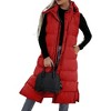 Imily Bela Womens Long Puffer Vest Hooded Sleeveless Winter Coats Quilted Warm Zip Up Padded Outerwear - 2 of 4