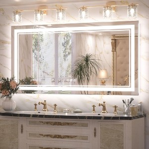Keonjinn LED Bathroom Vanity Mirror, Front Light & Backlit, 3 Color Temperatures, Anti Fog, Double Lights Strips - 1 of 4
