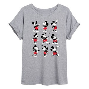 Women's - Disney - Mickey Poses Grid Oversized Graphic T-Shirt - 1 of 4