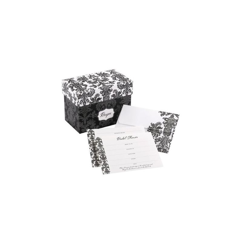 Damask Shower Invitations with Recipe Gift Box (25ct), 1 of 3