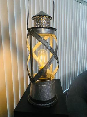 Alpine Corporation 15 in. H Indoor/Outdoor Vintage Metal Lantern