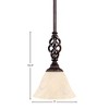 Toltec Lighting Elegante 1 - Light Pendant in  Dark Granite with 7" Italian Marble Shade - 2 of 2