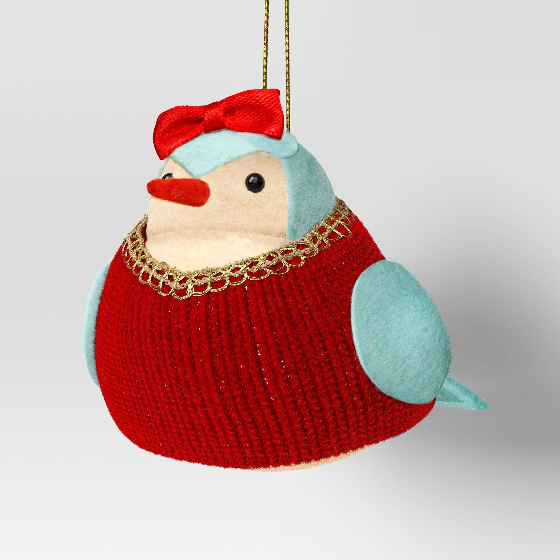 Christmas Featherly Friends Ornament Red Bow - Wondershop™