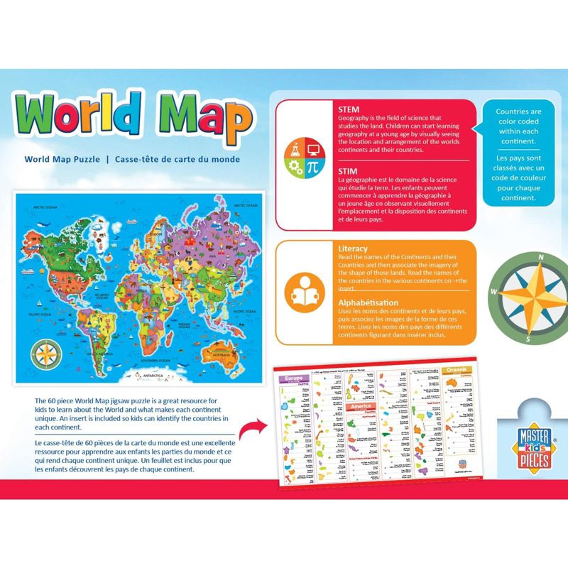 MasterPieces Inc Educational World Map 60 Piece Jigsaw Puzzle, 2 of 7