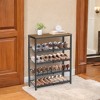 Shoe Rack, 5-Tier Shoe Storage Organizer with 4 Metal Mesh Shelves for 16-20 Pairs and Large Surface for Bags, for Entryway, decorative shoe rack - 3 of 4