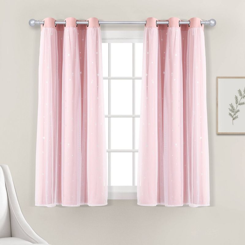 Star Sheer Insulated Grommet Blackout Window Curtain Panel Set - Lush Décor, 4 of 10