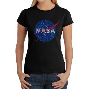 LA Pop Art Women's Word Art T-Shirt - NASA's Most Notable Missions - 1 of 4