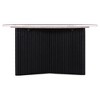 31" Marble Top Coffee Table with Solid Wood Pedestal Base, Modern Sofa Table for Living Room - 4 of 4