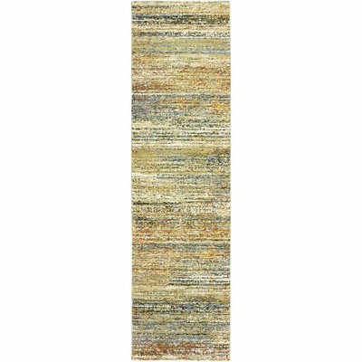 Oriental Weavers Atlas 8037J Gold/ Green Indoor Area Rug - 2'6" x 12'
