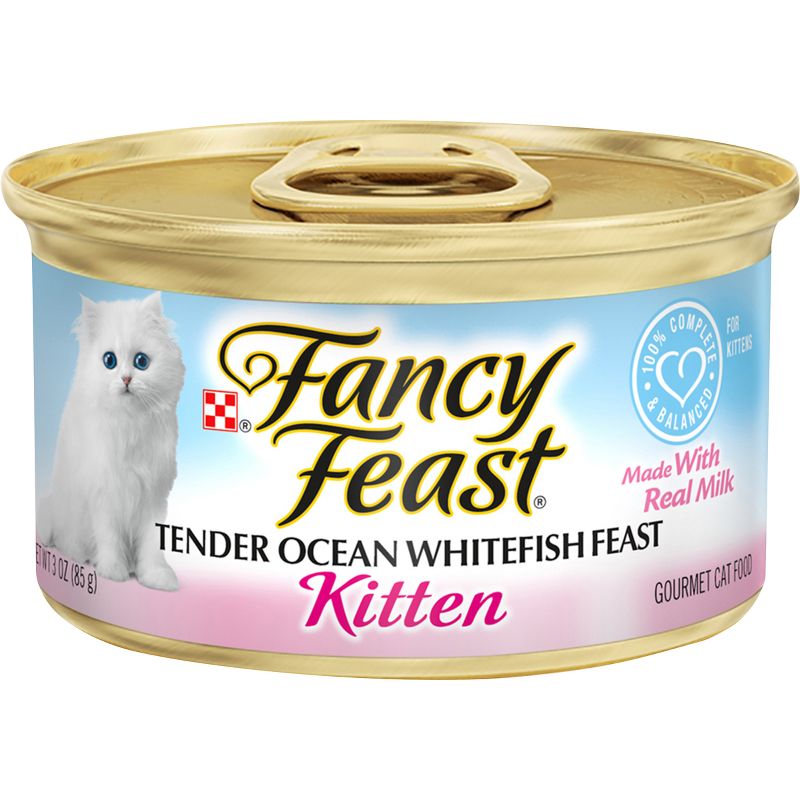 Purina Fancy Feast Classic Pat&#233; Gourmet Wet Cat Food Tender Ocean White Fish Feast Kitten - 3oz, 1 of 4