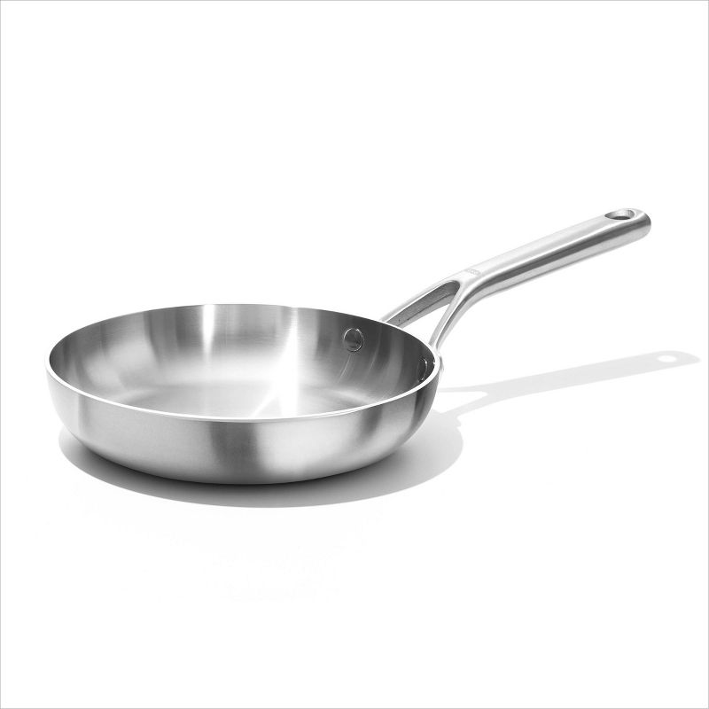 OXO 8&#34; Mira Tri-Ply Stainless Steel Open Frypan Silver, 1 of 6