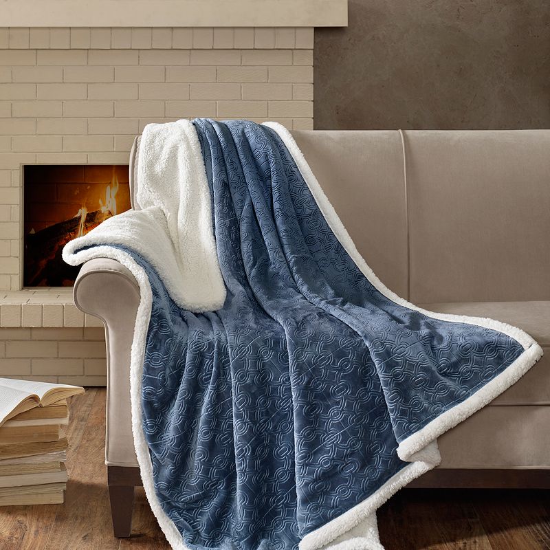 60"x70" Oversized Celia Textured Plush Throw Blanket, 2 of 4