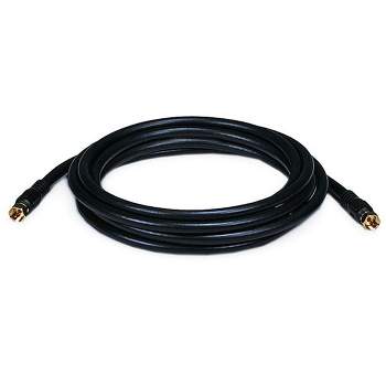 Monoprice Video Cable - 10 Feet - Black | RG6 Quad Shield CL2 Coaxial Cable with F Type Connector