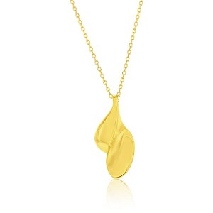 Bella Silver Sterling Silver, Polished Twist Design Necklace - Gold Plated - Gold - 16+2 Inch - 1 of 3
