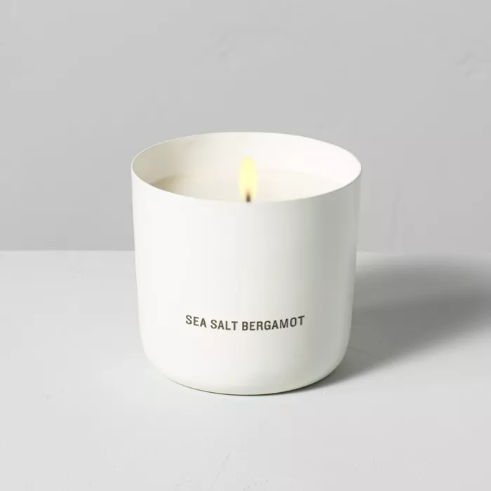 target.com | 9oz Sea Salt Bergamot Powder Coated Metal Seasonal Candle - Hearth & Hand™ with Magnolia
