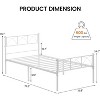 Modern Stylish Iron Bed Frame with Headborad and Footboard Firm Support Structure Metal Platform Bed Frame No Box Spring Needed Under Bed Storage Sim - 2 of 4